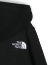 the north face - Black cotton hoodie with white logo - 1