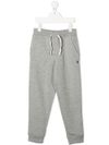 polo ralph lauren - Pantaloni tuta in cotone grigio con ricamo logo