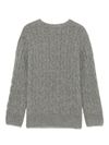 polo ralph lauren - Maglione in cotone grigio intrecciato con logo - 2