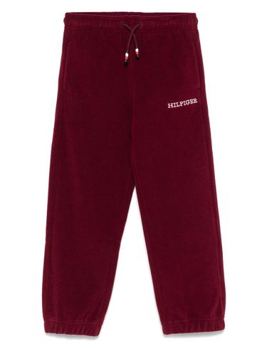 TOMMY HILFIGER - Pantaloni tuta rossi con logo bianco