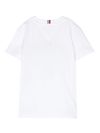 tommy hilfiger - T-shirt in cotone con scritta logo frontale - 2