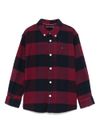 tommy hilfiger - Camicia in cotone a quadri rosso e nero