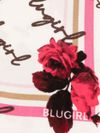 blugirl - Foulard bianco con logo e stampe rose - 1