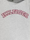 tommy hilfiger - Felpa in cotone grigio con cappuccio e scritta logo - 1