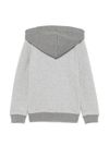 tommy hilfiger - Felpa in cotone grigio con cappuccio e scritta logo - 2