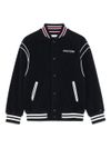 tommy hilfiger - Bomber blu con rifiniture bianche e logo