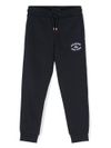 tommy hilfiger - Pantaloni tuta in cotone blu con logo