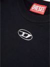 diesel - Felpa in cotone nero girocollo con logo - 1