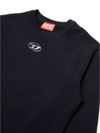 diesel - Felpa in cotone nero girocollo con logo - 2