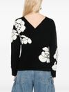 blugirl - Maglione girocollo nero con stampa fiori bianchi - 3