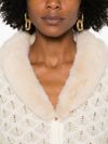 blugirl - Cardigan bianco con pelliccia e strass - 2