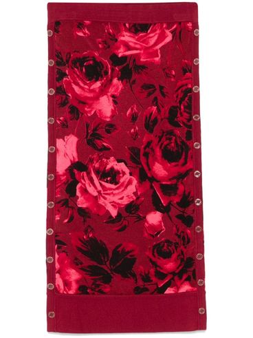 BLUGIRL - Gonna midi rossa aderente con stampa fiori