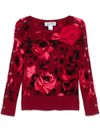 blugirl - Maglia rossa girocollo con stampa a fiori