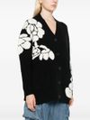 blugirl - Cardigan nero con stampa fiori bianchi - 4