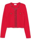 elisabetta franchi - Cardigan rosso con catena argento