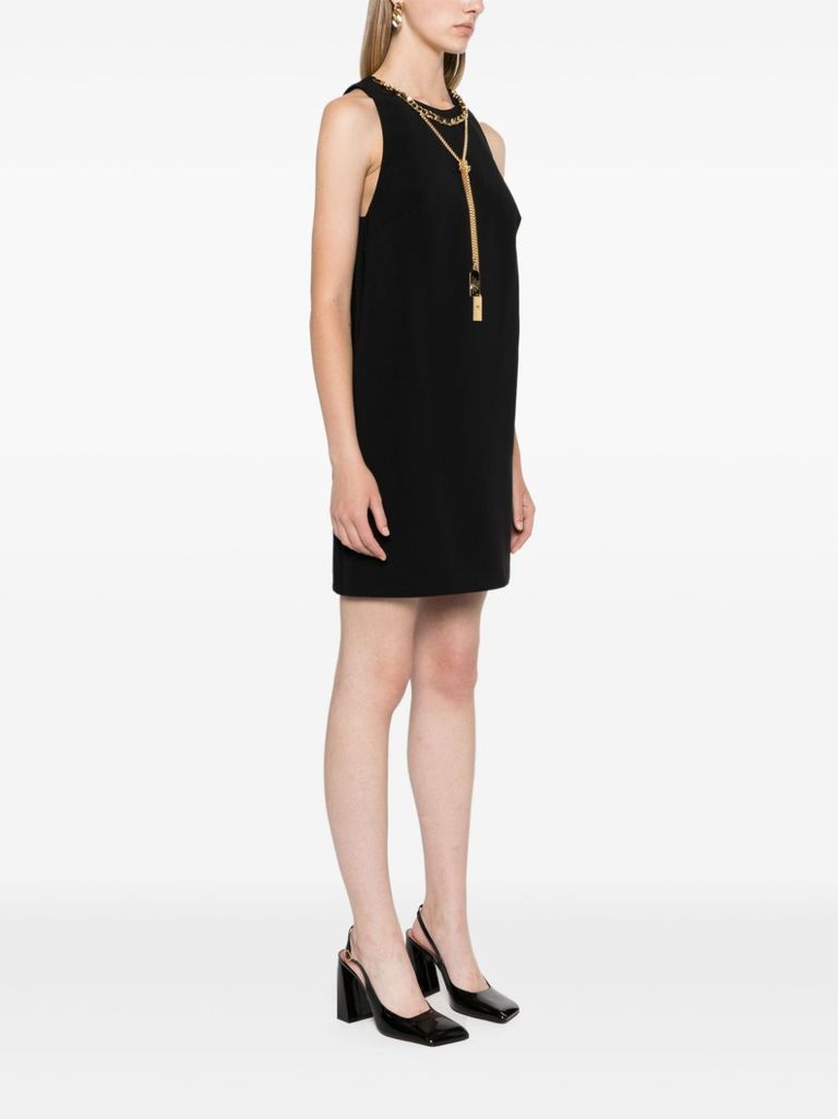 ELISABETTA FRANCHI●ダブルCロゴ×ゴールドボタン ミディドレス Sleeveless calf-length dress with buttons and logoed belt