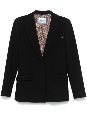 BLUGIRL - Blazer nero monopetto con placca logo