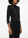 elisabetta franchi - Blazer nero aderente con zip - 3