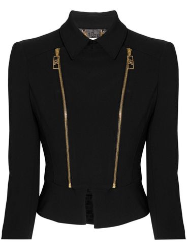 ELISABETTA FRANCHI - Blazer nero aderente con zip