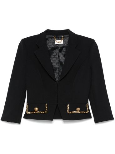 ELISABETTA FRANCHI - Blazer crop nero con tasche