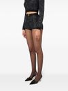 elisabetta franchi - Shorts in misto lana nera e argento con strass - 1