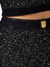 elisabetta franchi - Shorts in misto lana nera e argento con strass - 2