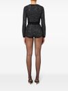 elisabetta franchi - Shorts in misto lana nera e argento con strass - 4