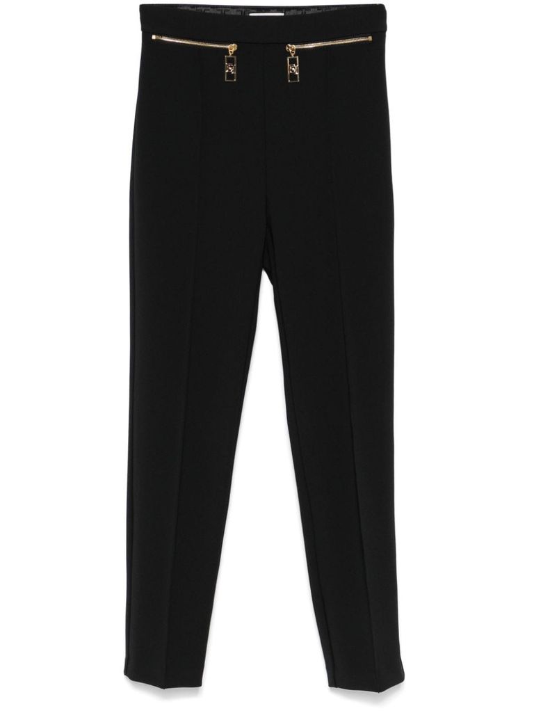 パンツ Elisabetta Franchi Tailored Trousers With Gold Zipper Black pants with gold zipper