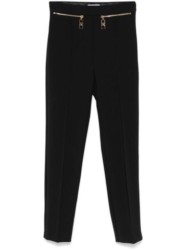 ELISABETTA FRANCHI - Pantaloni neri con zip oro