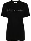 elisabetta franchi - T-shirt in cotone nero con logo stampato