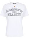 elisabetta franchi - T-shirt in cotone bianco con logo nero