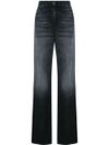 elisabetta franchi - Jeans larghi in cotone con strisce laterali nere