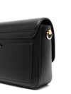 love moschino - Borsa a spalla in pelle sintetica nera con placca rana - 4