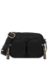 love moschino - Borsa a tracolla nera in tessuto con tasche frontali