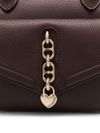 love moschino - Borsa a mano marrone in ecopelle con inserto oro - 1