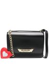 love moschino - Borsa a tracolla nera con specchio a cuore