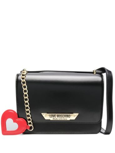 LOVE MOSCHINO - Borsa a tracolla nera con specchio a cuore