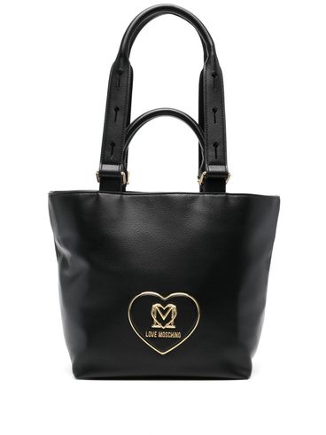 LOVE MOSCHINO - Borsa a mano in ecopelle nera con logo a cuore