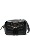 love moschino - Borsa a tracolla in pelle nera con zip