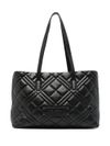 love moschino - Borsa shopping in ecopelle nera trapuntata