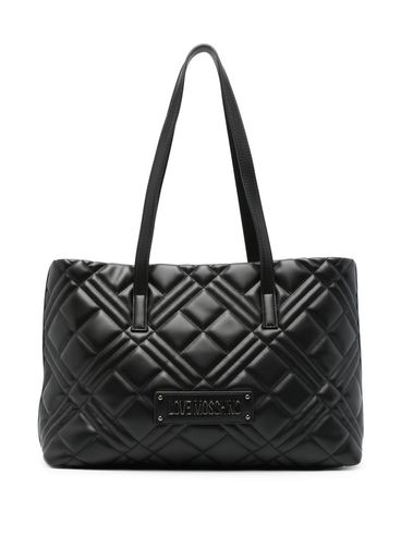 LOVE MOSCHINO - Borsa shopping in ecopelle nera trapuntata