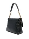 love moschino - Borsa a spalla in ecopelle nera con placca logo - 2