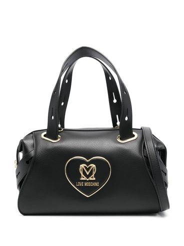 LOVE MOSCHINO - Borsa a mano in pelle sintetica nera con logo a cuore