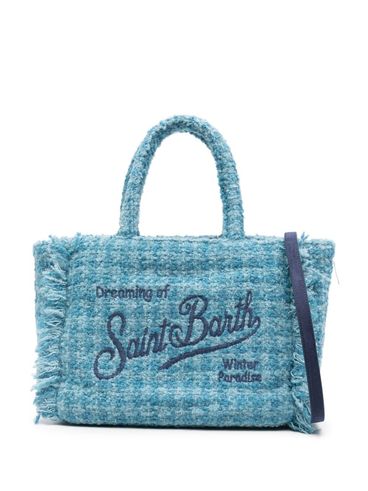 MC2 SAINT BARTH - Borsa shopping Colette celeste con frange e logo