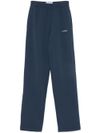 mc2 saint barth - Pantaloni sportivi Deena oin cotone blu con logo bianco