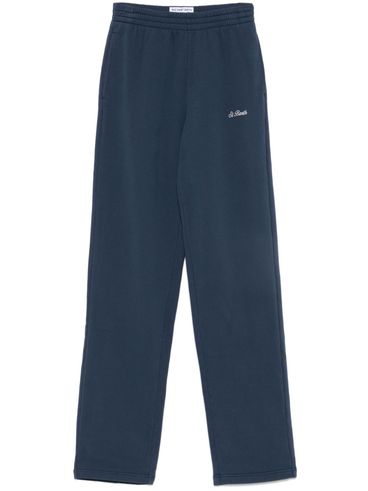 MC2 SAINT BARTH - Pantaloni sportivi Deena oin cotone blu con logo bianco