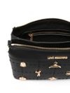 love moschino - Borsa a tracolla in pelle sintetica nera con inserti oro - 1