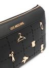 love moschino - Borsa a tracolla in pelle sintetica nera con inserti oro - 2