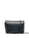 love moschino - Pochette in ecopelle nera con tracolla a catena