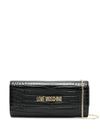 love moschino - Pochette nera in pelle sintetica effetto coccodrillo